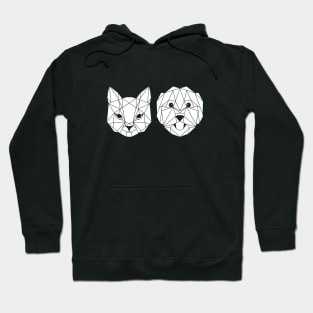 Geometric cat and dog Hoodie